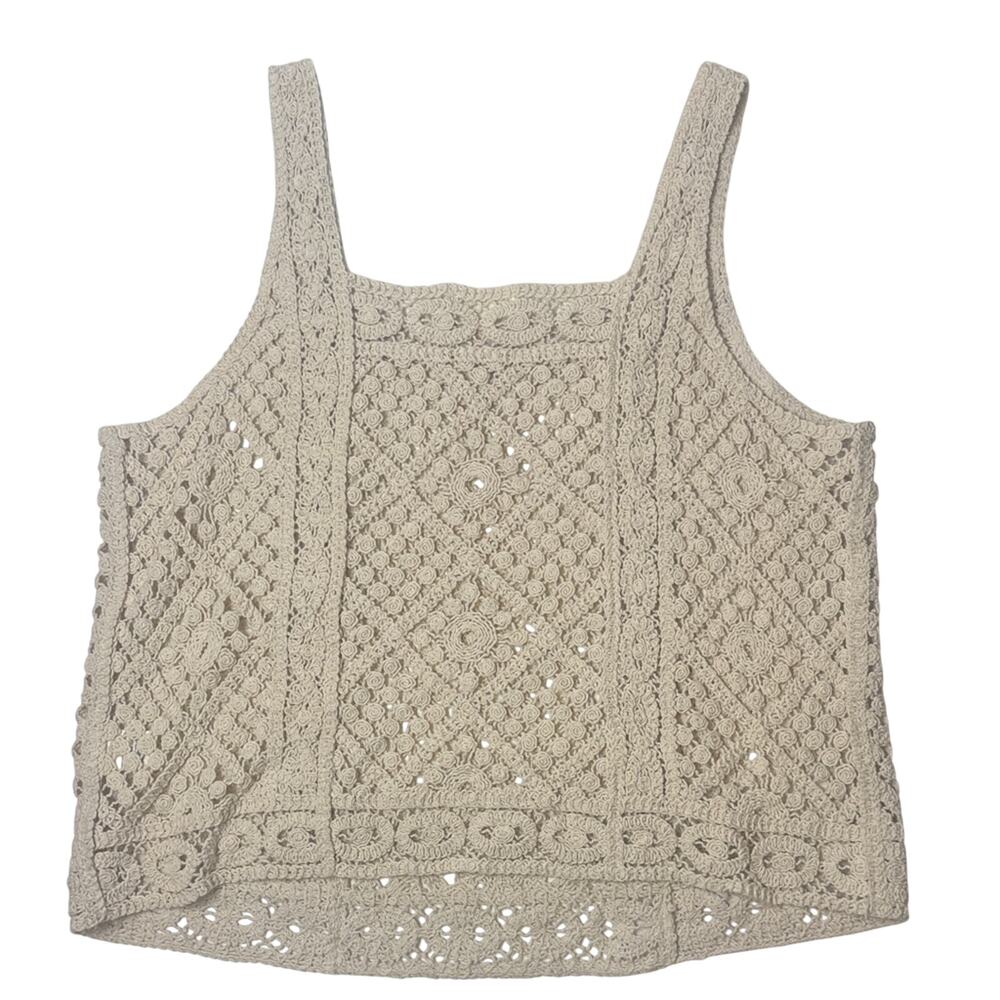 Ultra Pink Neutral Crochet Tank Camisole